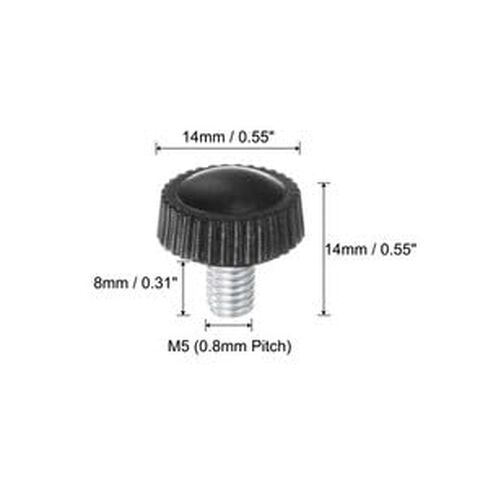# US 20PACK M5 x 8mm متري ذكر الموضوع مخرش مقبض الإبهام المسمار لقط المقبض الأسود in Saudi Arabia