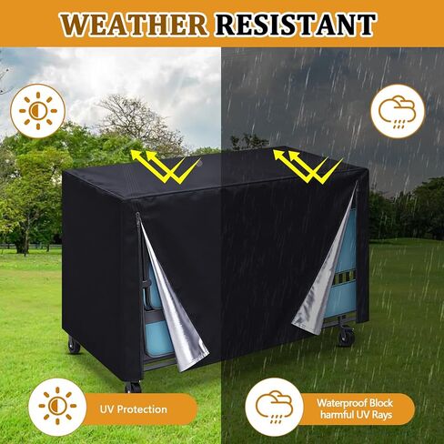 Folding Chair Rack Cover - Heavy-Duty 72" x 37" x 72" Waterproof Metal Storage Cover, Oxford Fabric with Elastic Hem & Vent, Black in Saudi Arabia