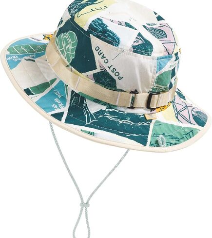 The North Face Class V Brimmer - Lightweight Summer Bucket Hat for Men & Women, UPF 40+ Protection, Chin Strap, Opal Frost TNF Postcards Print, Small/Medium in Saudi Arabia