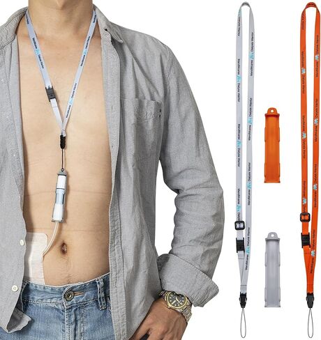 ملحقات غسيل الكلى البريتوني. حامل مجموعة نقل PD لباكستر - حاملان PD ملونان مع حبلين قابلين للتعديل. دعم الدش الآمن. (رمادي وردي) in Kuwait