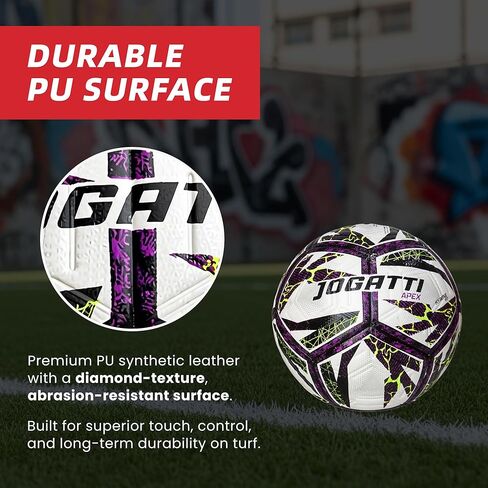 Apex Hybrid Futsal Ball – Professional Match Quality Indoor Soccer Ball Size 4-12 Embossed Panels, Textured PU Surface for Enhanced Grip & Control, Butyl Bladder, Multi-Layered Backing in Saudi Arabia