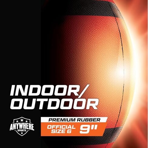 Anywhere Sports Pro Glow Light-Up Football with USB Rechargeable LED Lights, Junior 6 Inch No. 6 Size, Impact Activated Glow, Indoor Outdoor Waterproof Rubber Kids Football in Kuwait