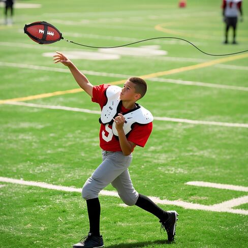 TOBWOLF American Football Throw Trainer, Youth Football Practice Equipment Improve Throwing & Catching, Pass Back Trainer Football Net Indoors/Outdoors Fit Official Size in Saudi Arabia