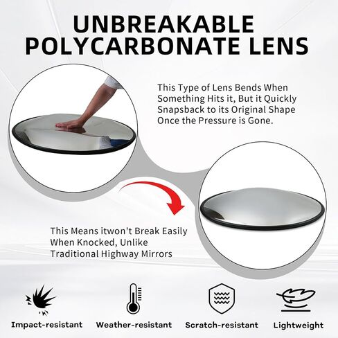 2PCS 30" Convex Traffic Mirror, Curved Safety Traffic Road Driveway Mirror with Rear Clamp and Mounting Accessories, Driveway Security Mirrors for Garage, Retail Stores, Warehouses in Kuwait