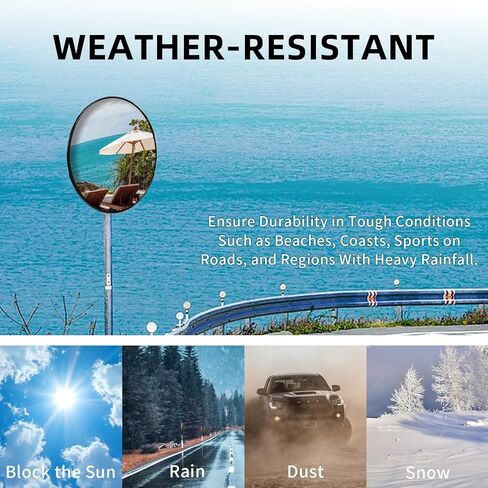 2PCS 30" Convex Traffic Mirror, Curved Safety Traffic Road Driveway Mirror with Rear Clamp and Mounting Accessories, Driveway Security Mirrors for Garage, Retail Stores, Warehouses in Kuwait