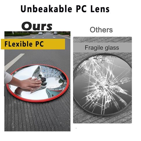 24" Safety Convex Mirror for Blind Spots – Traffic Mirror for Indoor/Outdoor Use, Corner Mirrors for Parking, Security, Business, Garage, Warehouse, and Office in Saudi Arabia