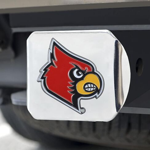 غطاء وصلة ربط معدنية من الكروم من جامعة لويزفيل كاردينالز NCAA من FANMATS - تصميم مصبوب بشعار الفريق ثلاثي الأبعاد فريد من نوعه - سهل التركيب على الشاحنة أو سيارات الدفع الرباعي أو السيارة أو ATV - هدية مثالية للطلاب/الخريجين/المروحة in Saudi Arabia