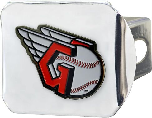 FANMATS 26571 Cleveland Indians Color Hitch Cover - Chrome in Saudi Arabia