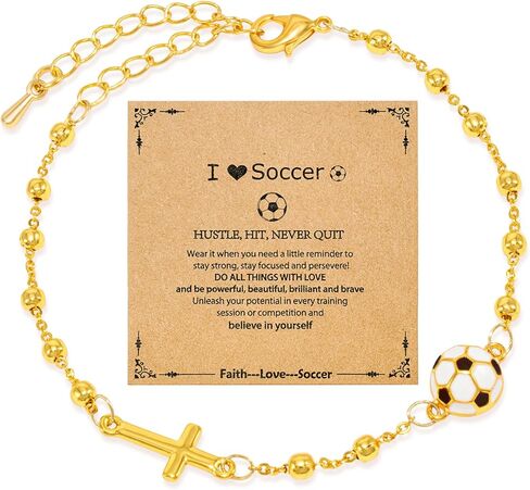 Sports Bracelets for Her Women Teen, Soccer Football Basketball Softball Volleyball Bracelet for Women, Cross Bracelet Gifts for Game Day Birthday Christmas, Sport Fan Team Players Gift in Kuwait