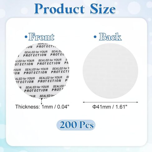 PATIKIL 41mm / 1.61" Foam Lid Liner, 200 Pcs Adhesive Round PS Pressure Sensitive Seals, Cap Liners Resistant Tamper for Plastic Glass Jar Bottle Cap Canning Vials Seals in Saudi Arabia