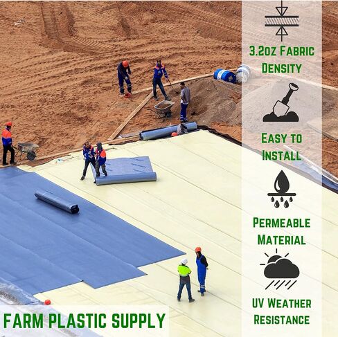 Farm Plastic Supply - Woven Driveway Fabric 3.2oz - 6' x 300' - Commercial Landscape Fabric, Drainage, Underlayment, Under Gravel in Saudi Arabia