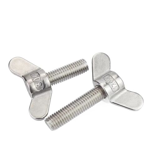 304 الفولاذ المقاوم للصدأ M4 M5 M6 M8 فراشة مسامير الجناح رئيس الإبهام البراغي الأغنام القرن (M5x50mm 4 قطعة) in Kuwait