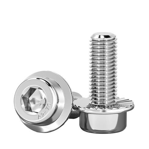 304 الفولاذ المقاوم للصدأ M3 M4 M5 M6 M8 M10 مسدس المقبس غطاء رأس شفة البراغي عرافة مسامير مع وسادة الأسنان (M4x30mm 20 قطعة) in Kuwait