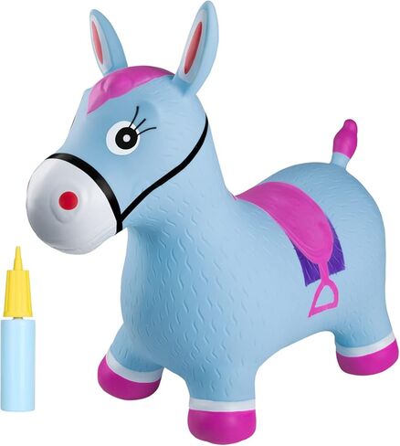 INPANY Bouncy Caterpillar Horse Hopper for Toddlers - Kids Inflatable Bouncing Horse Hopper, Ride on Animal Toys, Birthday Gift for 2 3 4 Year Old Boy Girl in Kuwait