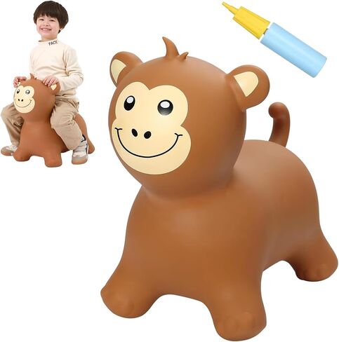 INPANY Bouncy Caterpillar Horse Hopper for Toddlers - Kids Inflatable Bouncing Horse Hopper, Ride on Animal Toys, Birthday Gift for 2 3 4 Year Old Boy Girl in Kuwait