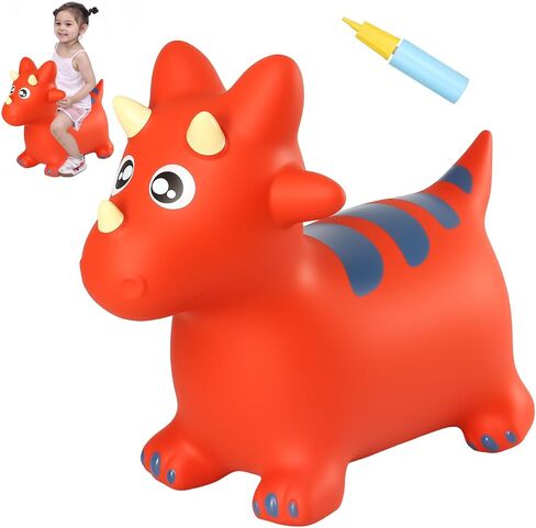 INPANY Bouncy Caterpillar Horse Hopper for Toddlers - Kids Inflatable Bouncing Horse Hopper, Ride on Animal Toys, Birthday Gift for 2 3 4 Year Old Boy Girl in Kuwait