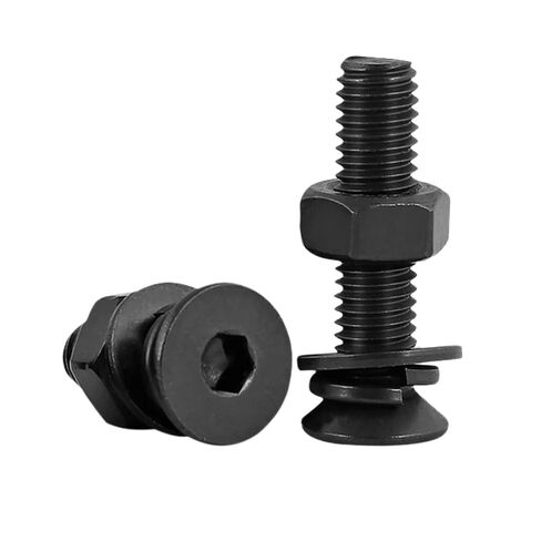 Hex Socket Flat Head Screw Bolt and Nut with Washers 10.9/12.9 Grade Alloy Steel M2 .5 M3 M4 M5 M6 M8 M10 Allen Bolts and Nuts(3mm,M8 5sets) in Saudi Arabia