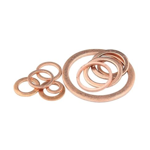 Copper Flat Washer M8 Seal Gasket Inner Diameter 8mm Sealing Ring Thin Sheet T3 Red(8x10x0.25 (100pcs)) in Saudi Arabia