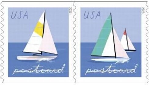 Sailboats Postcard Stamps (1 Roll (100 Stamps)) in Saudi Arabia