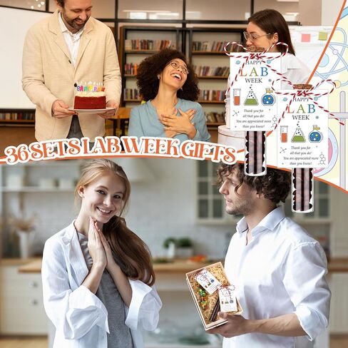 36Set Lab Week Gifts Bulk 30ml Glass Test Tubes with Caps Set Science Party Favors Thank You Gifts Happy Lab Week Cards and Rope Thank You Laboratory Tech Pathologists Workers Office Staff Gifts in Kuwait