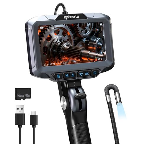 Epicmate Two-Way Articulating Borescope,0.24in Probe, 5" Inspection Endoscope Camera with Light,Flexible Industrial Boerscope Snake Camera for Automotive, HVAC & Mechanics-3.3FT in Kuwait