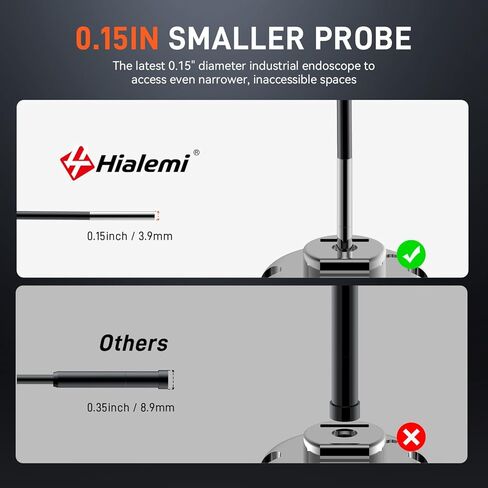 بوريسكوب 3.9 ملم، شاشة IPS 5 بوصات، كاميرا منظار 1080 بكسل مع ضوء، كاميرا فحص، ثعبان شبه صلب بطول 5 أقدام، منظار صناعي مقاوم للماء IP67 لأدوات ميكانيكي الطائرات بمحرك السيارات in Kuwait