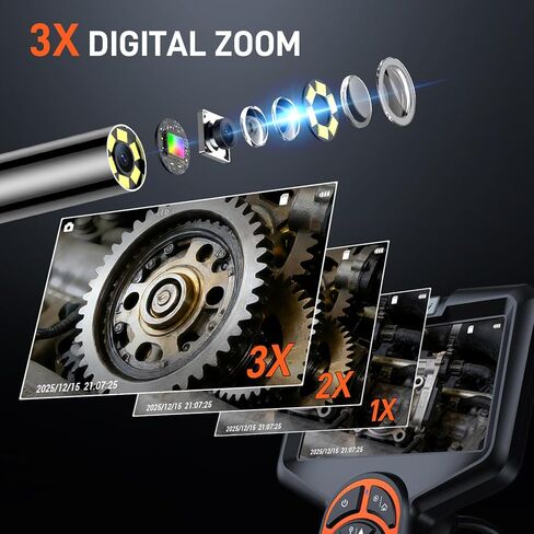 بوريسكوب 3.9 ملم، شاشة IPS 5 بوصات، كاميرا منظار 1080 بكسل مع ضوء، كاميرا فحص، ثعبان شبه صلب بطول 5 أقدام، منظار صناعي مقاوم للماء IP67 لأدوات ميكانيكي الطائرات بمحرك السيارات in Kuwait