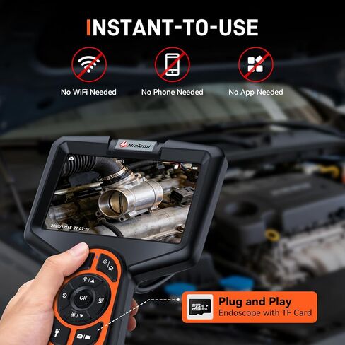 بوريسكوب 3.9 ملم، شاشة IPS 5 بوصات، كاميرا منظار 1080 بكسل مع ضوء، كاميرا فحص، ثعبان شبه صلب بطول 5 أقدام، منظار صناعي مقاوم للماء IP67 لأدوات ميكانيكي الطائرات بمحرك السيارات in Kuwait