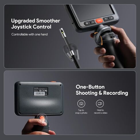 DEPSTECH Dual Lens Borescope Camera with Light, Two-Way Articulating Borescope, 5" IPS Dual View Endoscope with 0.33in Slim Probe, 1080P Waterproof Inspection Camera for Wall Auto Engine Inspect-5FT in Kuwait