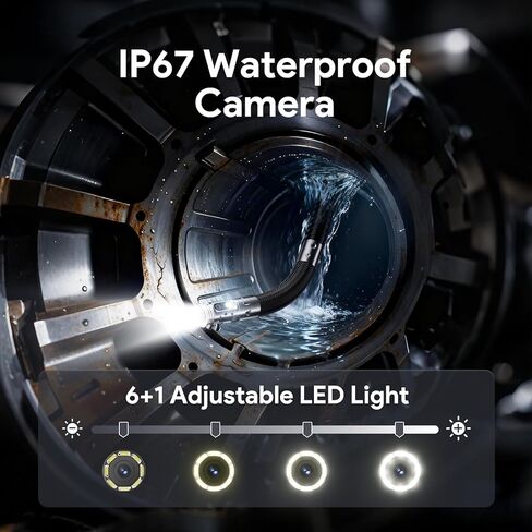 DEPSTECH Dual Lens Borescope Camera with Light, Two-Way Articulating Borescope, 5" IPS Dual View Endoscope with 0.33in Slim Probe, 1080P Waterproof Inspection Camera for Wall Auto Engine Inspect-5FT in Kuwait