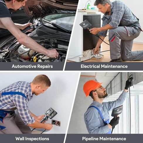 DEPSTECH Dual Lens Borescope Camera with Light, Two-Way Articulating Borescope, 5" IPS Dual View Endoscope with 0.33in Slim Probe, 1080P Waterproof Inspection Camera for Wall Auto Engine Inspect-5FT in Kuwait