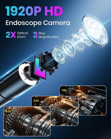 Endoscope Camera with Light,Borescope Cameras with 4.3" IPS 1920P HD Inspection Kamera IP67 Waterproof with 8 Adjustable LEDs 16.5 FT Semi-Rigid Cable Borescopes for Sewer Drain Pipe Cool Gadgets in Kuwait