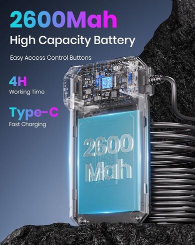 Endoscope Camera with Light,Borescope Cameras with 4.3" IPS 1920P HD Inspection Kamera IP67 Waterproof with 8 Adjustable LEDs 16.5 FT Semi-Rigid Cable Borescopes for Sewer Drain Pipe Cool Gadgets in Kuwait