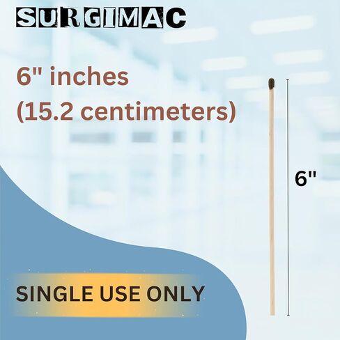 SurgiMac Silver Nitrate Wooden Caustic Sticks Applicator | 100 Applicators in Kuwait