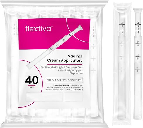 Disposable Plastic Cream Applicators - Threaded End to Fit OTC Gel or Cream Products - Accurate Dosage Markings Measurements - 40 Pack. Made in USA. in Kuwait