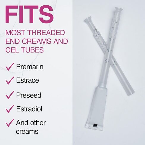 Disposable Plastic Cream Applicators - Threaded End to Fit OTC Gel or Cream Products - Accurate Dosage Markings Measurements - 40 Pack. Made in USA. in Kuwait