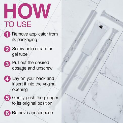 Disposable Plastic Cream Applicators - Threaded End to Fit OTC Gel or Cream Products - Accurate Dosage Markings Measurements - 40 Pack. Made in USA. in Kuwait