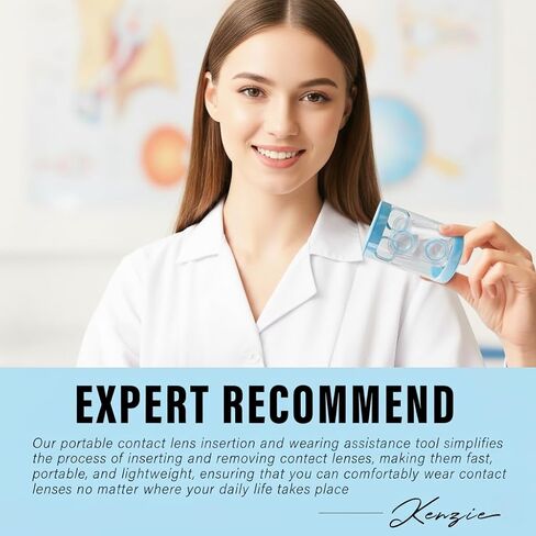 Contact Lens Applicator Tool, Eye Opener with Soft-Tip Sucker and Tweezer for Easy Insertion & Removal, Includes Portable Travel Case in Kuwait