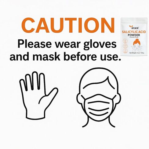 مسحوق حمض الساليسيليك النقي | حمض الساليسيليك بدرجة مستحضرات التجميل 5 أونصة (142 جم) | المكونات الأصلية لمقشر BHA DIY للعناية بالبشرة والجسم والشعر والاستخدام الصناعي in Kuwait