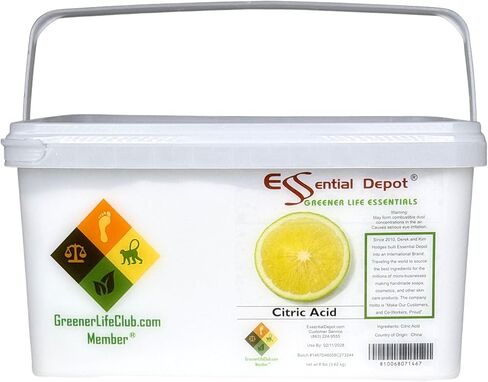 حمض الستريك الأساسي - 8 رطل - لا مائي - درجة الغذاء - حاوية PP واسعة الفم محكمة الغلق مع غطاء قابل للإغلاق ومقبض قابل لإعادة التركيب in Kuwait