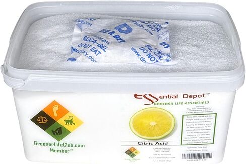 حمض الستريك الأساسي - 8 رطل - لا مائي - درجة الغذاء - حاوية PP واسعة الفم محكمة الغلق مع غطاء قابل للإغلاق ومقبض قابل لإعادة التركيب in Kuwait