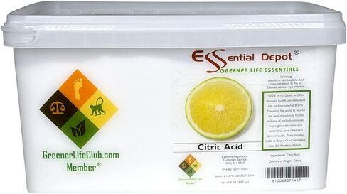 حمض الستريك الأساسي - 8 رطل - لا مائي - درجة الغذاء - حاوية PP واسعة الفم محكمة الغلق مع غطاء قابل للإغلاق ومقبض قابل لإعادة التركيب in Kuwait