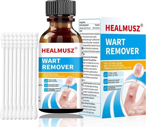 سائل مزيل الثآليل من HEALMUSZ 5% من حمض الساليسيليك يتجمد الثآليل، مزيل الثآليل يتجمد للأعضاء التناسلية، H Wart، شائع، مسطح، الذرة، مسامير القدم، مزيل الثآليل الأخمصية على القدمين، H in Kuwait