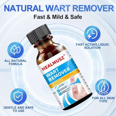 سائل مزيل الثآليل من HEALMUSZ 5% من حمض الساليسيليك يتجمد الثآليل، مزيل الثآليل يتجمد للأعضاء التناسلية، H Wart، شائع، مسطح، الذرة، مسامير القدم، مزيل الثآليل الأخمصية على القدمين، H in Kuwait