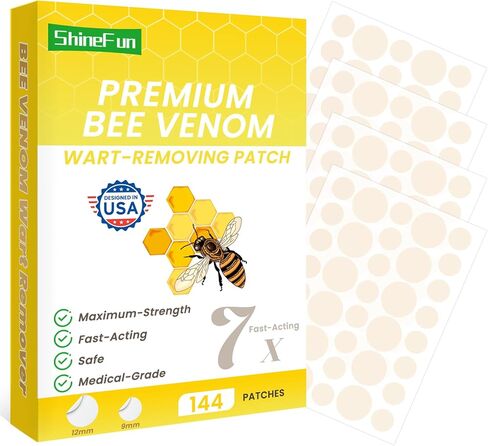 رقعات مزيلة لثآليل سم النحل ذات القوة القصوى - سريعة المفعول وغير مؤلمة وقابلة للحمل | مثالي للبشرة الحساسة والمستخدمين الذين يعانون من الألم ولجميع ألوان البشرة | 144 عدد in Kuwait