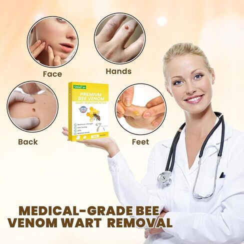 رقعات مزيلة لثآليل سم النحل ذات القوة القصوى - سريعة المفعول وغير مؤلمة وقابلة للحمل | مثالي للبشرة الحساسة والمستخدمين الذين يعانون من الألم ولجميع ألوان البشرة | 144 عدد in Kuwait