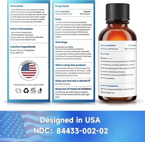 Fast Acting Wart Remover: with Salicylic Acid, Fast Acting Wart Freeze Off，for Plantar Wart, Common wart, Flat wart, and Corns.for Women and Men 30ML in Saudi Arabia