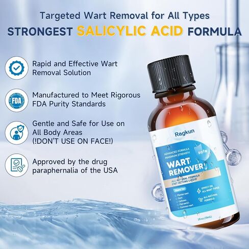Fast Acting Wart Remover: with Salicylic Acid, Fast Acting Wart Freeze Off，for Plantar Wart, Common wart, Flat wart, and Corns.for Women and Men 30ML in Saudi Arabia