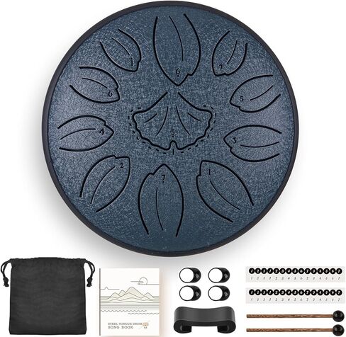 steel tongue drum 6.3 Inch 11 Notes C Key Percussion Instrument for Meditation Yoga Musical Gift for Adults and Music Lovers(Navy Blue) in Saudi Arabia