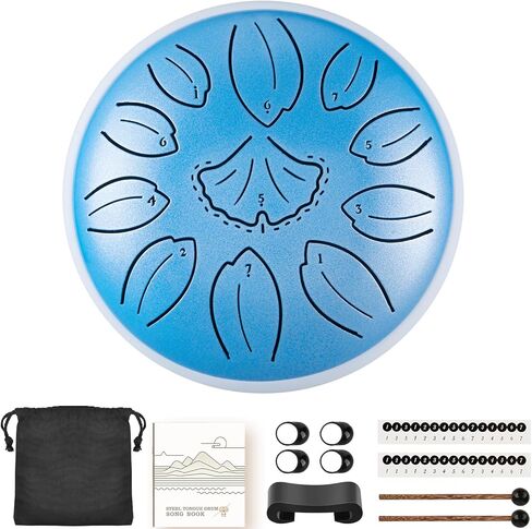 steel tongue drum 6.3 Inch 11 Notes C Key Percussion Instrument for Meditation Yoga Musical Gift for Adults and Music Lovers(Navy Blue) in Saudi Arabia